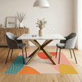 thumbnail image 3 of ODIKA 5'x7' Teal Coral Tones Mid-Century Abstract Washable Area Rug Elegant Blend of Organic Shapes and Soft Curves for Dining Room, Under Table, Home Office, Non-Slip Chair-Friendly, 3 of 7