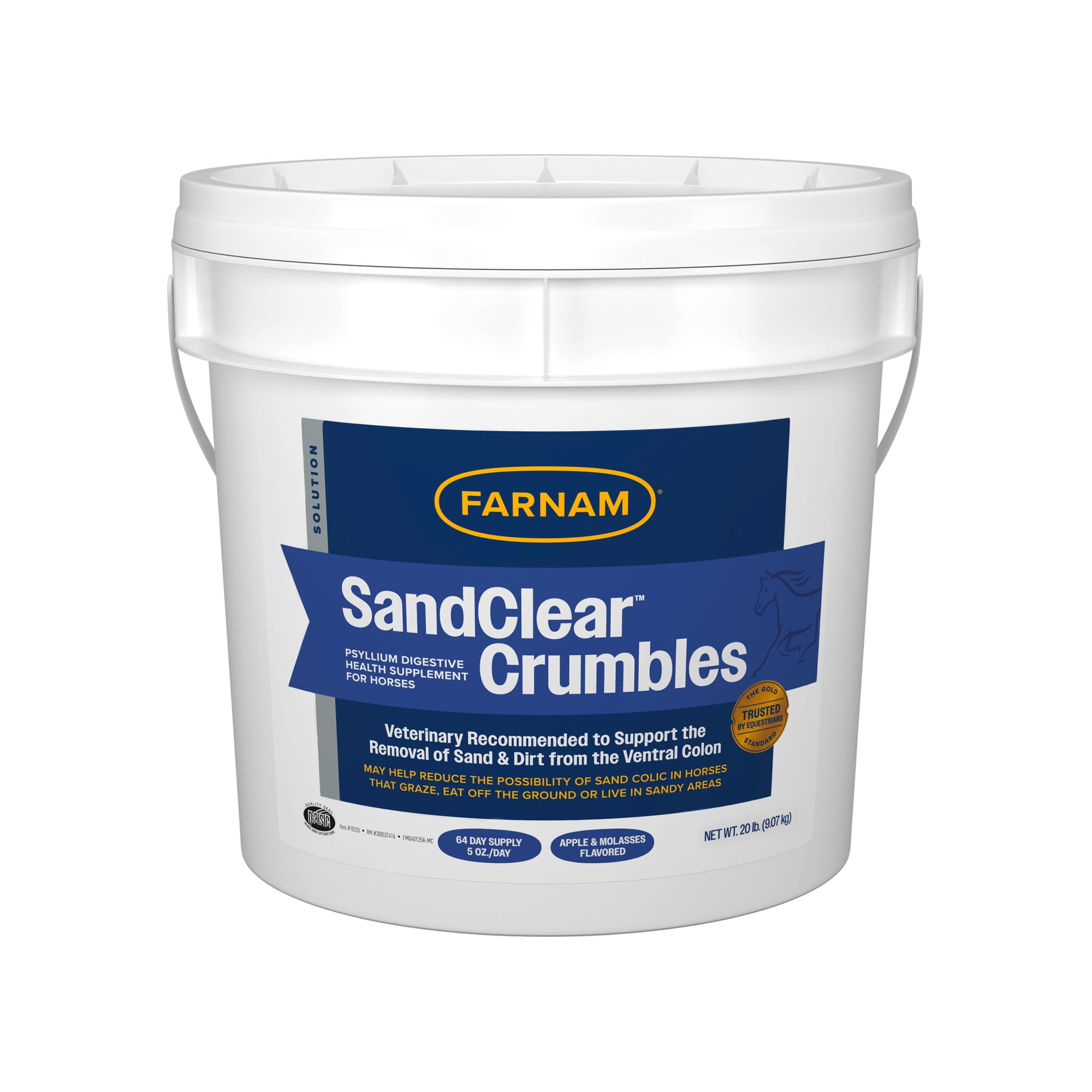 Farnam SandClear Natural Psyllium Crumbles for Horses, 20 Pound, 64 Scoops