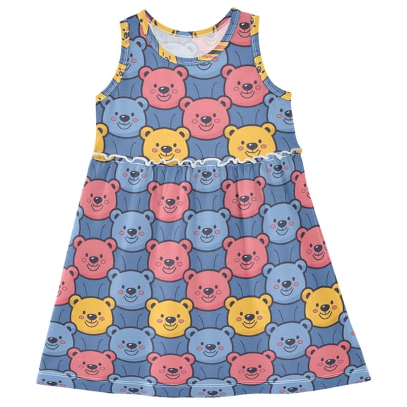 joogoo Girls Sleeveless Dress Cute Bears Stylish Dresses 4T