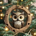 thumbnail image 6 of Animal Christmas Ornament, Owl Ornaments for Christmas Tree, 2D Acrylic Forest Owl Raccoon Animal Hanging Ornaments for Christmas Tree Holiday Party Gifts Decoration, 6 of 9