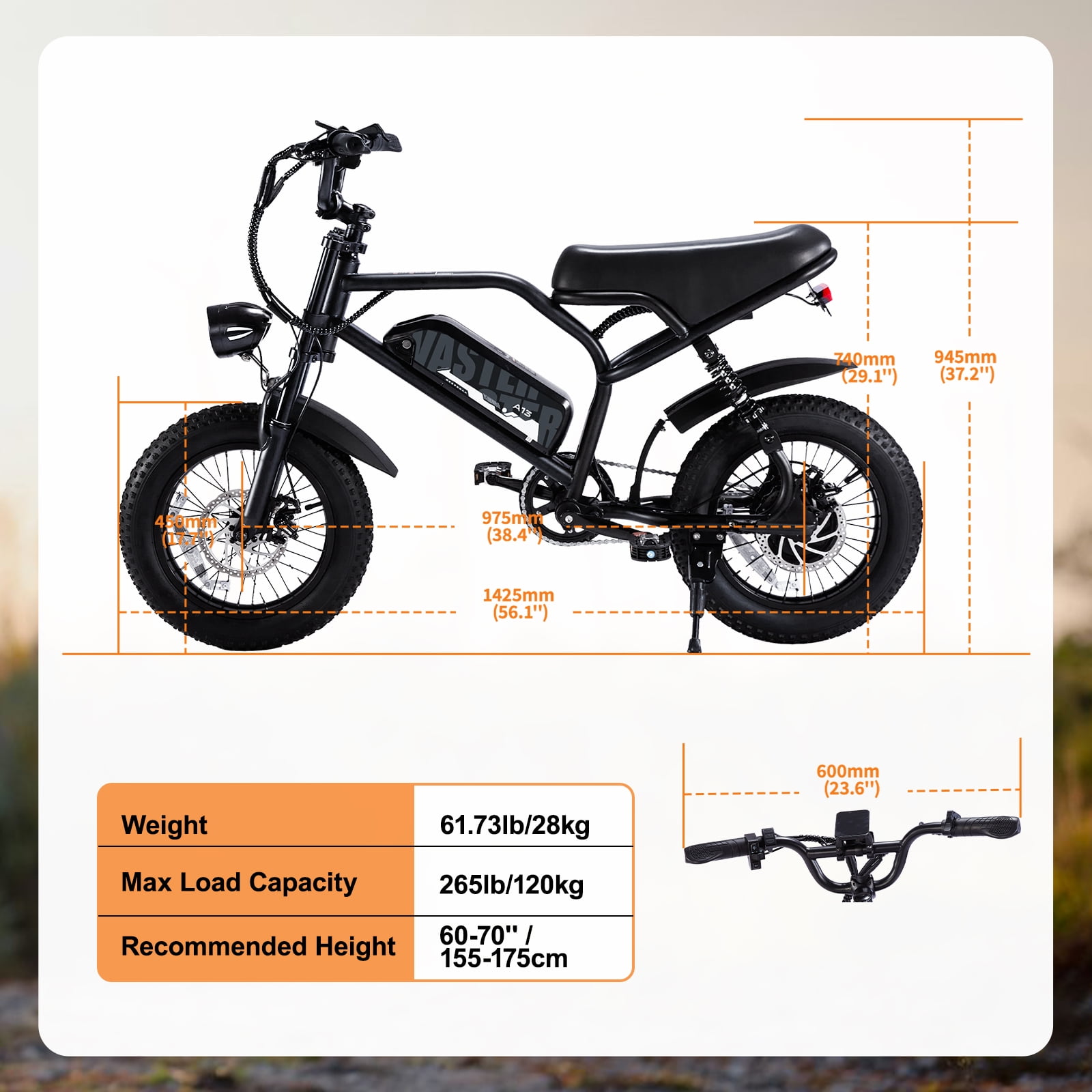 AVDLEU Electric Bike,16" Fat Tire Ebike,500W Motor,48V 12Ah Removable Battery,4x Suspension,38 Miles Pure Electric,55 Miles Pedal