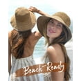 thumbnail image 3 of Gorro de sol FURTALK Summer Straw Beach para mujer UPF 50, color caqui, 3 of 6