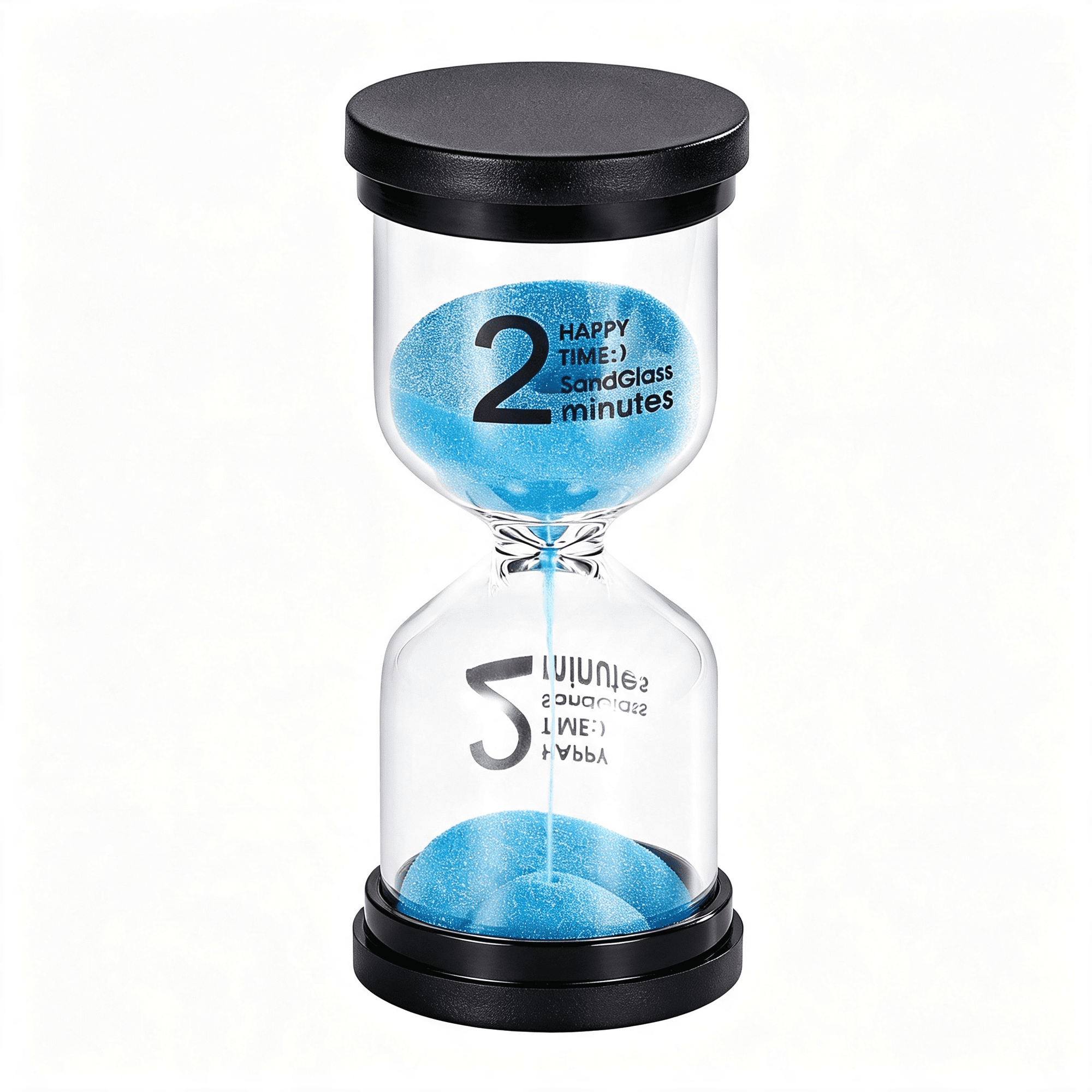 XUBIYM Sand Timer 2 Minute Hourglass Timer: Colorful Small Blue Sand Clock 2 Min Plastic Hour Glass Sandglass Timer for Kids Games Decorative Classroom Kitchen Toothbrush