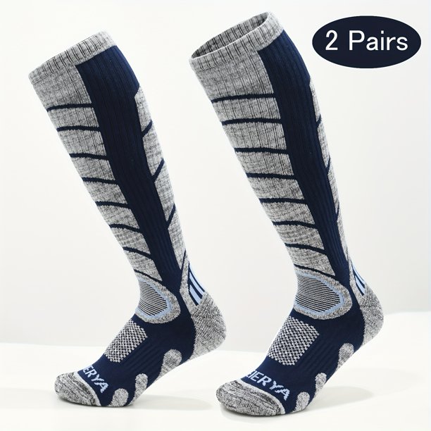 2 pares de calcetines de esquí, calcetines térmicos de invierno hasta la rodilla, medias largas cómodas y cálidas para senderismo, snowboard, montañismo y actividades al aire libre