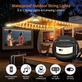 thumbnail image 3 of KOBAIBAN 3-in-1 Camping Lights, 32.8FT Rechargeable Camping String Lights with 19 Lighting Modes, IPX4 Waterproof LED Tent Lights for Camping Yard Patio, Black, 3 of 16