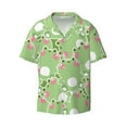 thumbnail image 4 of Uemuo Cute Frog2 Pattern Cotton Linen Short Sleeve Shirts,Casual Lightweight Button Down Shirts,Vacation Beach Summer Tops-4X-Large, 4 of 7