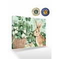 thumbnail image 6 of St. Patrick's Day Canvas Print Wall Art Rabbit Basket Floral Spring Green Shamrocks Pictures Painting Morden Artwork for Living Room Bedroom, Ready to Hang - 12"x16", 6 of 6