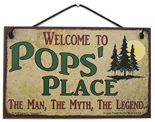 Welcome to PAP'S PLACE 5x8 Sign Man Myth LEGEND Grandpa Grandfather Best Great 1 