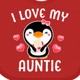 thumbnail image 4 of Inktastic I Love My Auntie with Cute Penguin and Hearts Girls Baby Bib, 4 of 4