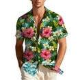 thumbnail image 2 of Kakii Hawaiian Shirt for Men Short Sleeves Tropical Printed Casual Button Down Summer Beach Floral Shirts, 2 of 9
