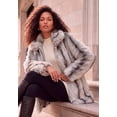 thumbnail image 4 of Roaman's Women's Plus Size Mid-Length Hooded Faux Fur Coat, 4 of 5