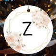 thumbnail image 4 of Ornament Floral Monogram Letter Z Circle Ornament Personalized Initial Letter Xmas Holiday Keepsake Christmas Tree Decoration Merry Xmas for Family & Friends, 4 of 8