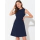 thumbnail image 2 of Vestido de trabajo Allegra K sin mangas A-line Azul oscuro L, 2 of 6