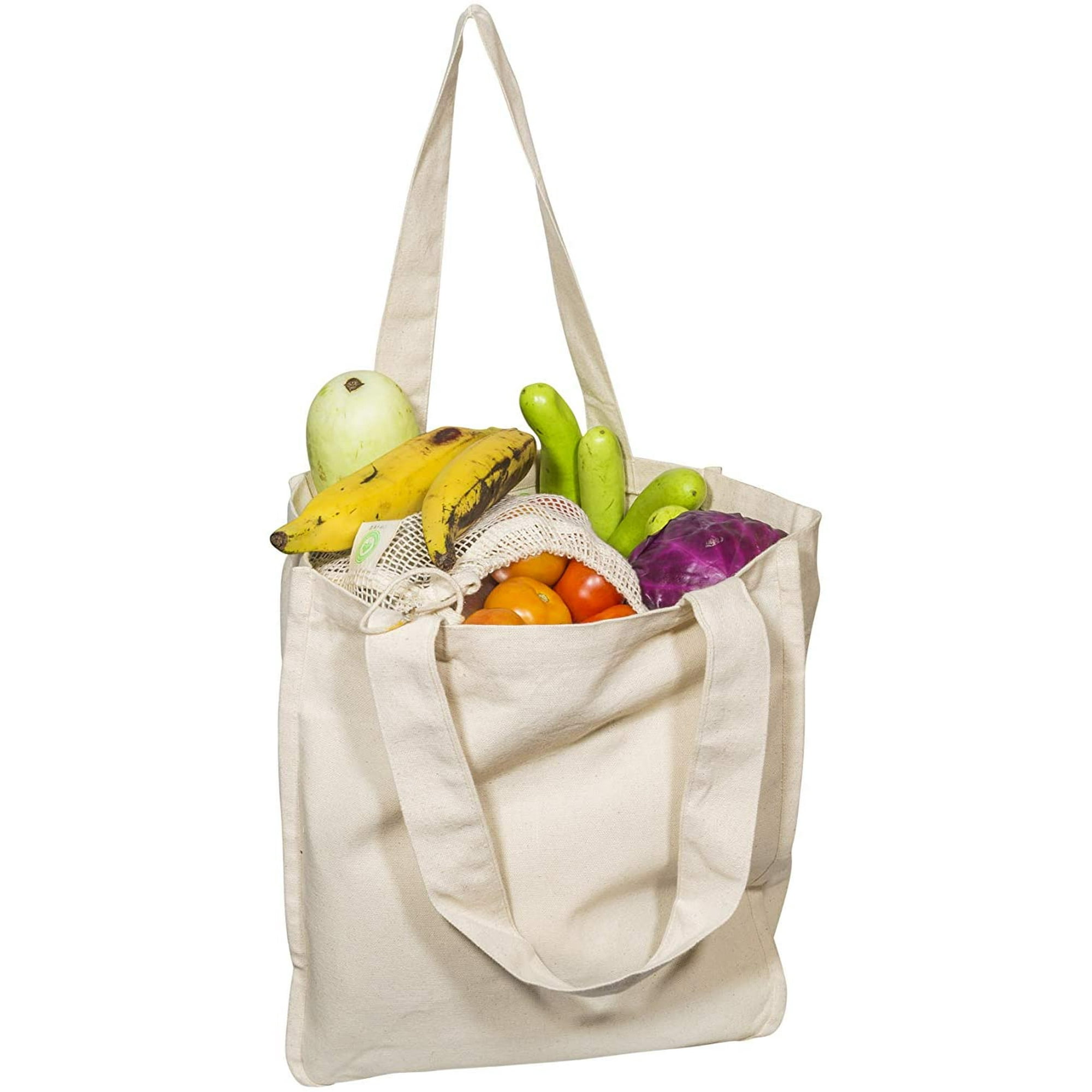 Best Canvas Grocery Shopping Bags With Bottle Sleeves Cloth Tote Shopping Bags Heavy Duty And Premium Reusable Grocery Tote Bags Washable Eco Friendly Wine Shopping Bags With Handles Walmart