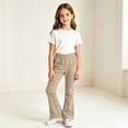 thumbnail image 5 of CPNG Girls Flare Sweatpants Solid Color Elastic High Waist Wide Leg Bell Bottoms Sweat Pants Loose Casual Baggy Flare Pants, 5 of 5