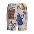 thumbnail image 2 of Lsque Antique Vintage Teapot Coffee Grinder Mens Sleep Pajama Shorts,Short Pajama Pants, Cotton Ultra-Soft Knit-4X-Large, 2 of 9