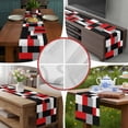 thumbnail image 6 of Burlap Table Runner 90 Inches Long, Red Gray Color Block Non-Slip Kitchen Table Runners for Dining Room Everyday Use Party Table Decorations Modern Minimalist Style, 6 of 9