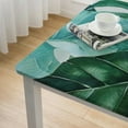 thumbnail image 4 of BANET  Tropical Leaves Tablecloths Watercolor Palm Leaves Green Kitchen Dinning Tabletop Decoration, Polyester Table Cover for Indoor Outdoor Tablecloth white, 4 of 7