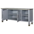 thumbnail image 2 of TV Stand with 4 Open Compartments and 1 Double Door, White - Saltoro Sherpi, 2 of 5