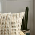 thumbnail image 4 of Striped Throw Pillow Covers Set of 2 Beige Textured Boucle Chic Morden Boho Accent Farmhouse Square Decorative Couch Pillow Covers for Home Decor Bed Sofa Living Room, 4 of 7