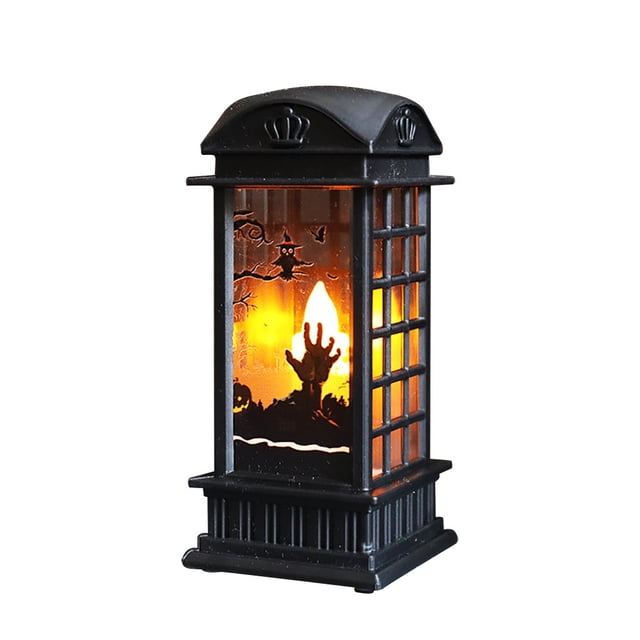 Style C Halloween Led Lantern Retro Battery Operated Light For Door Room Party Decoration With Spooky Design As shown