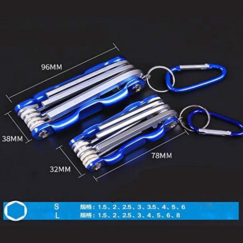 MKEUDQ-Folding Hex Key Wrench Metal Metric Allen Wrench Set Hexagonal Screwdriver Hex Key Heavy Duty Adjustable Wrench Multifunction Repair Tool