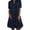 Dark Blue, variant on Womens Denim Dress Button Down Shirt Dress Short Sleeve Lapel Jean Tunic Mini Dresses with Pockets Casual Loose Solid Color Sun Dress