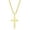 Gold Plated, variant on Men’s and Unisex Polished Cross Pendant Necklace | Stainless Steel 24” Rope Chain Necklace | Religious Jewelry for First Communion, Baptism, or Confirmation