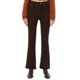 thumbnail image 1 of Pantalons Tendance pour Femmes Jean Évasé Classique Taille Haute Ajusté avec Poches P-42 Café m, 1 of 7