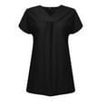 thumbnail image 3 of Patlollav Summer Clearance,Ladies T Shirts,Fashion Womens V-Neck Short Sleeve Solid Casual Blouse, 3 of 6