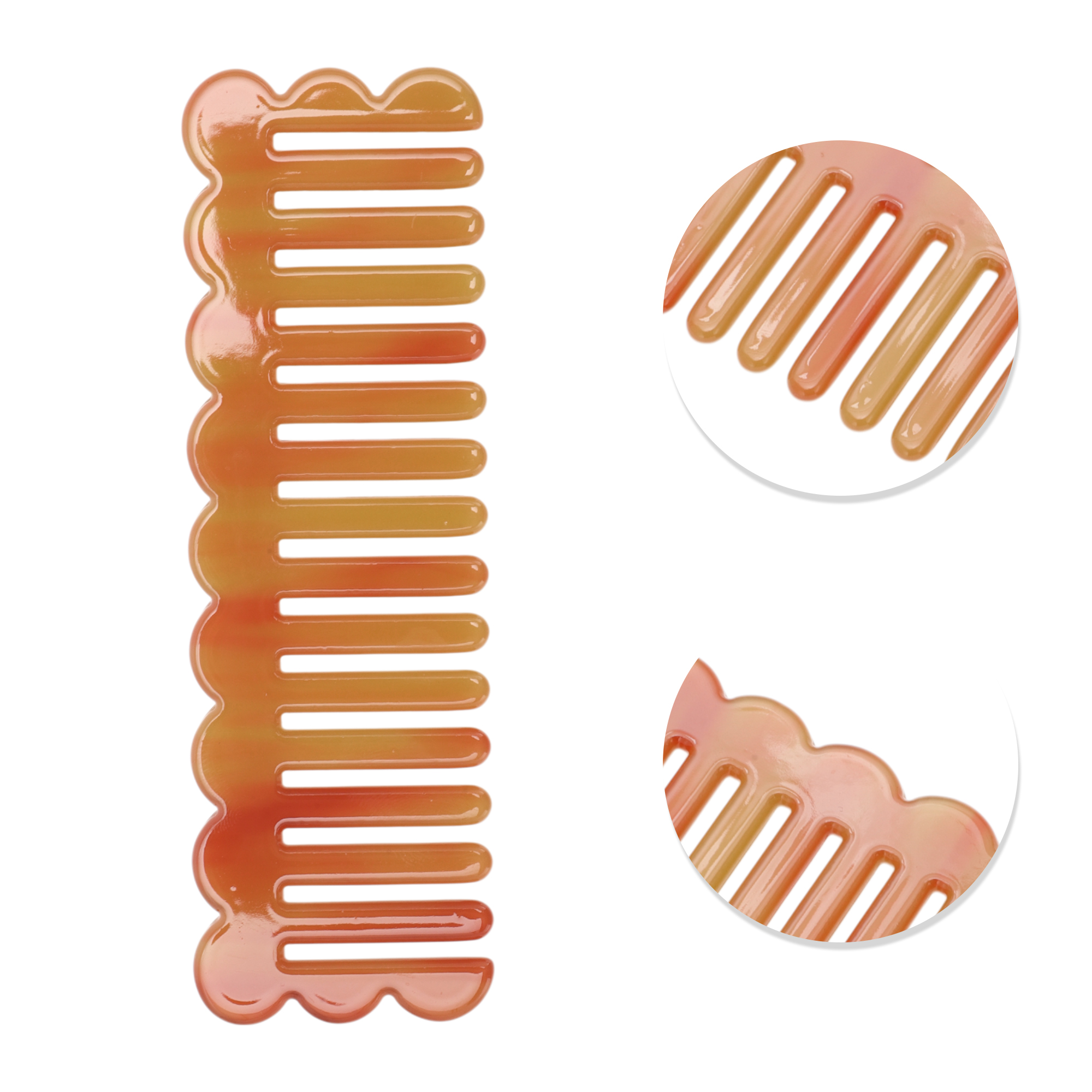 Unique Bargains 1 Pc Wave Rectangular Hair Comb for All Hair Types Styles Coffee Color