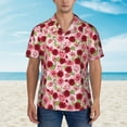 thumbnail image 4 of Balery Rose Flowers Print Men's Hawaiian Shirts Short Sleeve Beach Shirt Relaxed Fit Vacation Button Down Shirts-3X-Large, 4 of 9