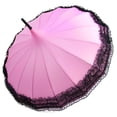 thumbnail image 5 of Lace Pagoda Umbrella, Windproof Sunshade Umbrella with Curved Handle for Brides, Weddings, Outdoor Parties & Photos – Orange, 5 of 10