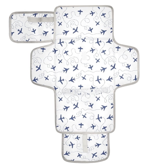 Almohadilla cambiadora portátil CHUROUSY 61x30 cm Azul con aviones