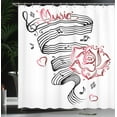 thumbnail image 4 of Ambesonne Tattoo Shower Curtain, Language of Love Music, 69"Wx84"L, White Black and Pink, 4 of 5