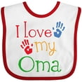 thumbnail image 3 of Inktastic I Love My Oma Grandchild Boys or Girls Baby Bib, 3 of 4