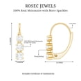 thumbnail image 5 of Rosec Jewels Three Stone Earrings for Women - Certified Moissanite Hoop Earrings for Mom, 18K Yellow Gold, 5 of 6