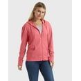 thumbnail image 3 of Hanes Women's Slub Jersey Full Zip Hoodie Briny Pink S, 3 of 6