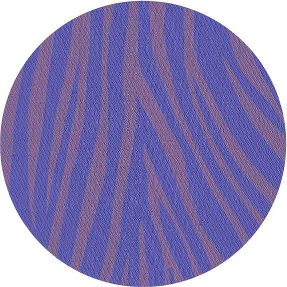 Ahgly Company Indoor Round Patterned Purple Amethyst Purple Area Rugs, 5' Round