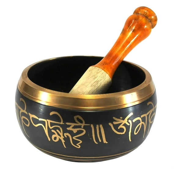 Singing Bowl | Tibetan Buddhist Prayer Instrument With Wooden Stick | Meditation Bowl | Music Therapy | 12.7 cm (5 inch)