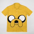 thumbnail image 2 of Adventure Time Dog Jake Men's Casual Button-Down Shirts Summer Short Sleeve Tee Shirt Daily Hawaiian Beach Shirt Top With Pocket, 2 of 9