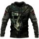 thumbnail image 2 of Sudadera con capucha y cremallera vintage para hombre, estampado de calaveras, chaqueta de moda con estampado 3D, tendencia informal de calle, ropa de otoño e invierno para hombre, 2 of 5