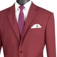 thumbnail image 2 of LUCCI Men's Burgundy 2-Button Classic-Fit Poplin Polyester Suit - NEW - 62L (Big & Tall), 2 of 3