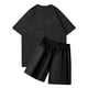 thumbnail image 3 of Conjunto de jogging informal para niños combinado con pantalones cortos de manga corta Conjunto de dos piezas Negro, 3 of 3