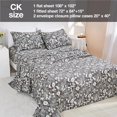 thumbnail image 2 of Floral Printed Sheet Set King Soft Microfiber Botanical Bed Sheets Extra Deep Pocket Pieces, 2 of 6