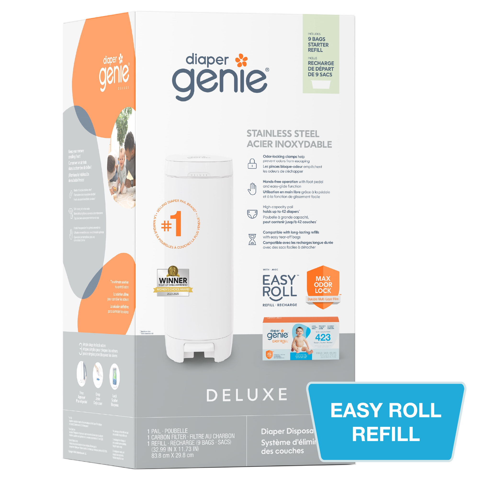 Diaper Genie Deluxe Pail with Easy Roll Bags photo 1
