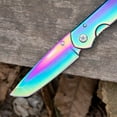 thumbnail image 3 of Dispatch 5.3” Folding Pocket Knife, 3Cr13 Steel Blade with Rainbow Titanium Coating, Pocket Knife with Non-Slip Steel Handle & Pocket Clip, 3 of 6