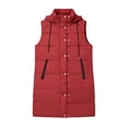 thumbnail image 7 of Jovrlynd Puffer Vest Women Hooded Zipper Button Long Quilted Vest Winter Coats with Pockets, S-2XL, 7 of 7