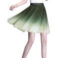 thumbnail image 2 of Women's Elegant Tulle Skirts, Gradient Color Elastic A-Line Layered Short Skirt Streetwear, 2 of 10