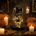 thumbnail image 6 of Halloween Skeleton Decorations Spooky Halloween Decor 8 Inch Glass Cloche with Base Light Up Halloween Decorations Warm Fairy Lights for Indoor Home Party Gothic Halloween Table, 6 of 6